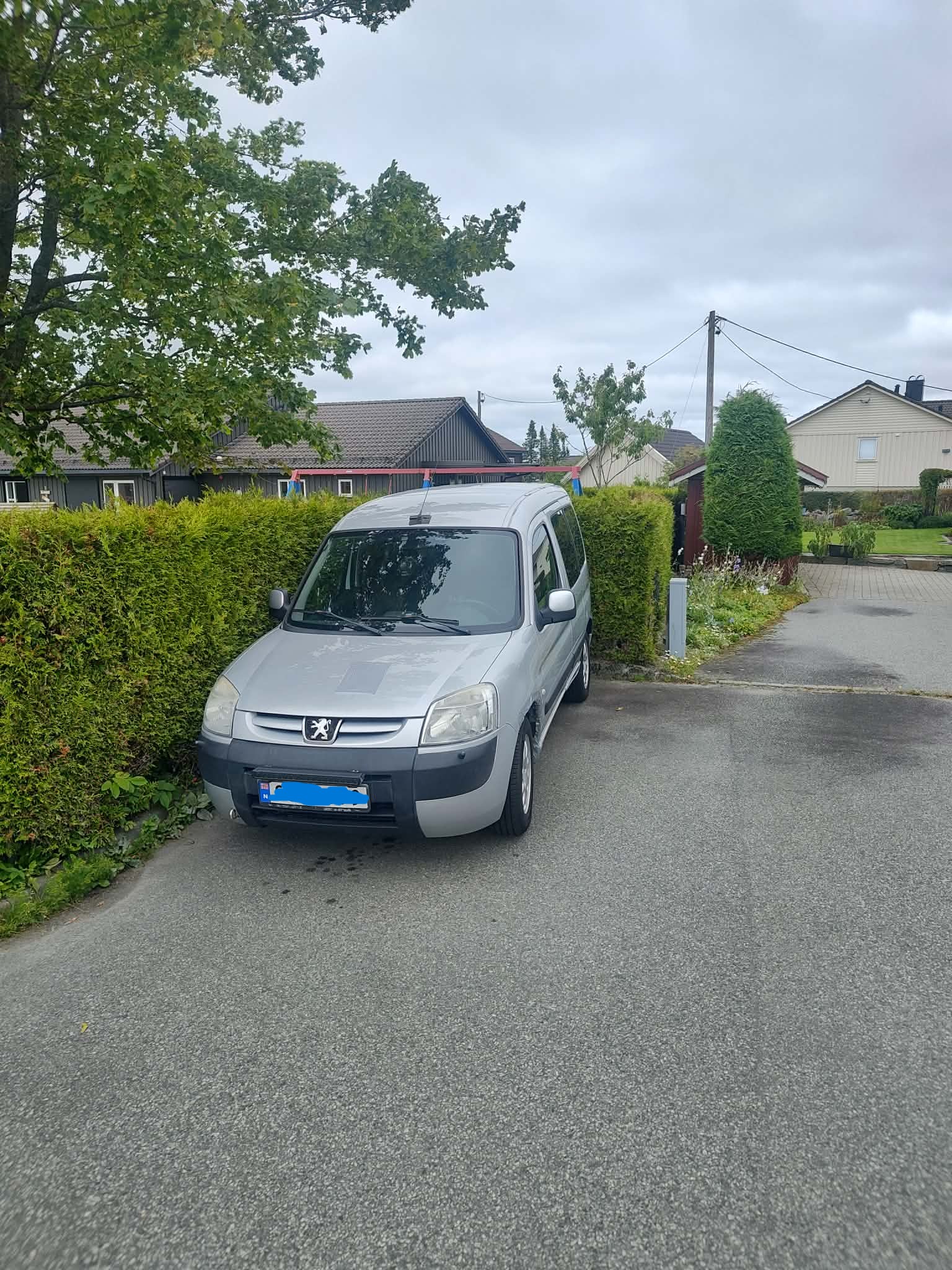 Varebilen sett skrått fra siden
